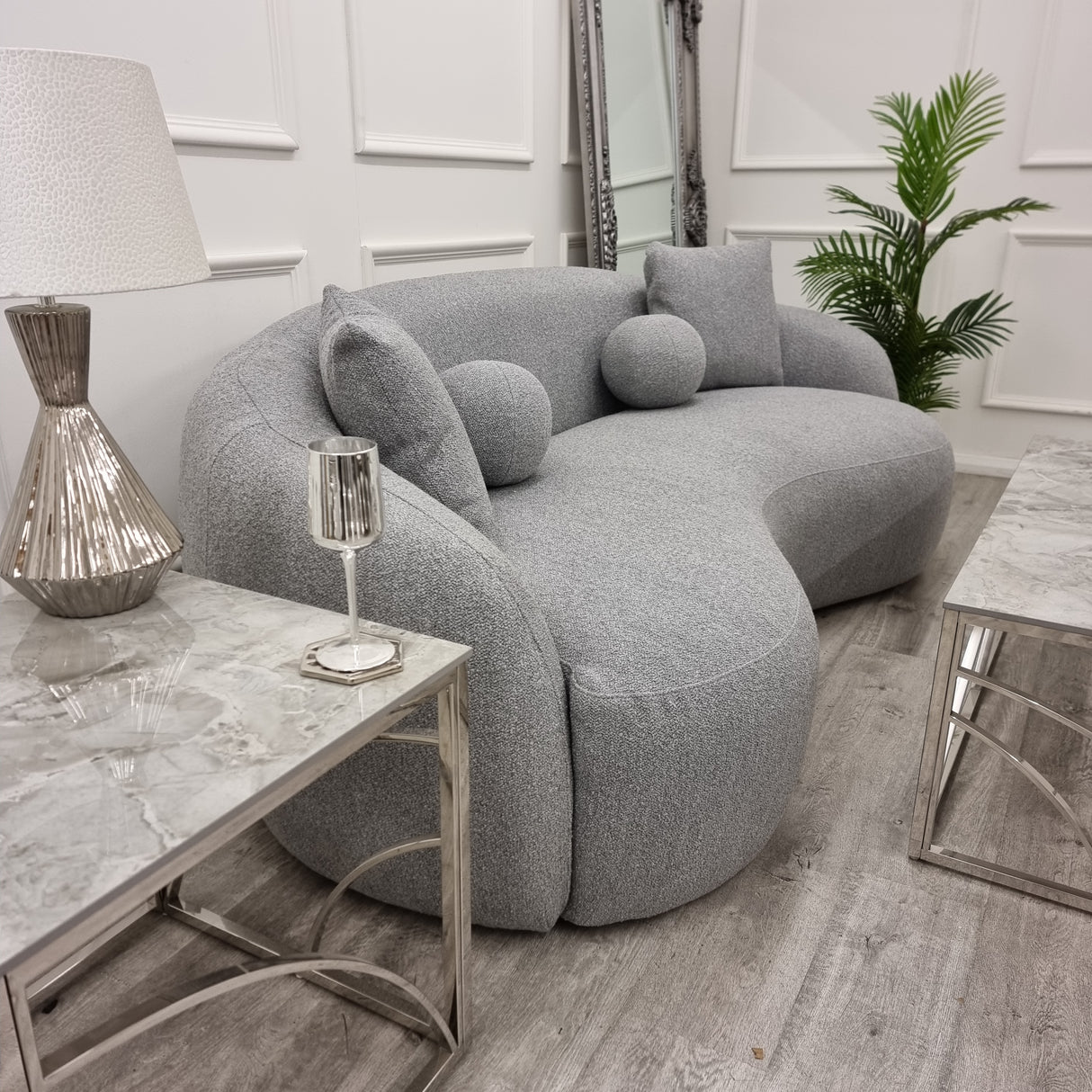 The Wave Grey Boucle Sofa