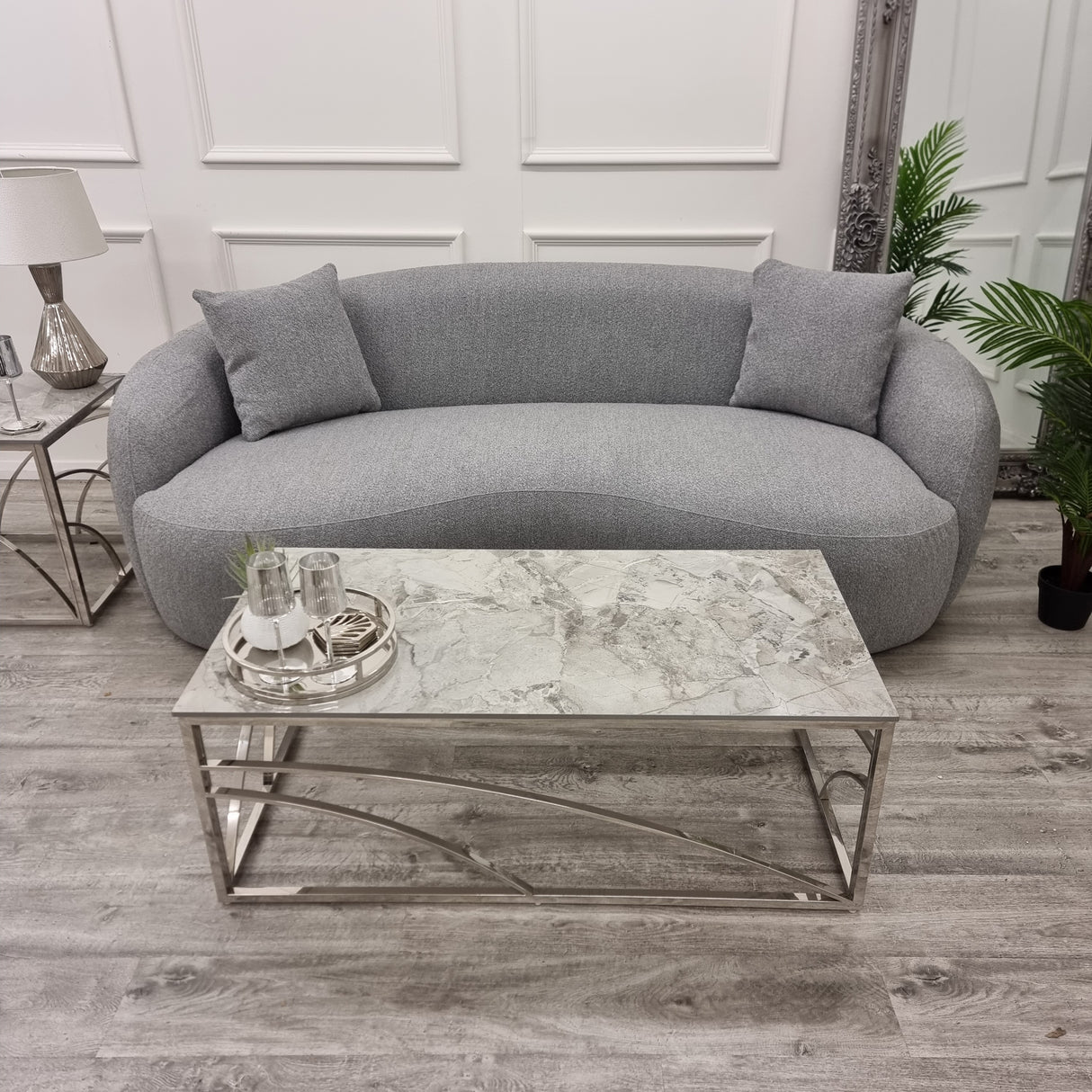 The Wave Grey Boucle Sofa