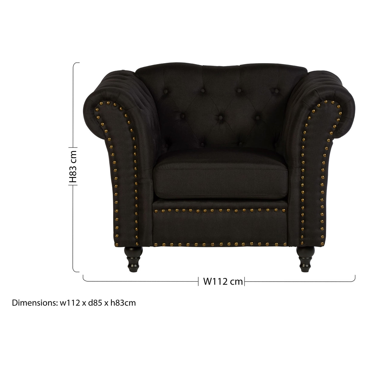 Black Chesterfield Armchair