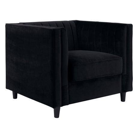 Angelica Black Velvet Statement Chair