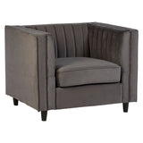 Angelica Grey Velvet Accent Chair