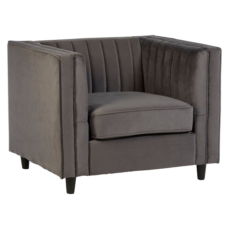 Angelica Grey Velvet Accent Chair