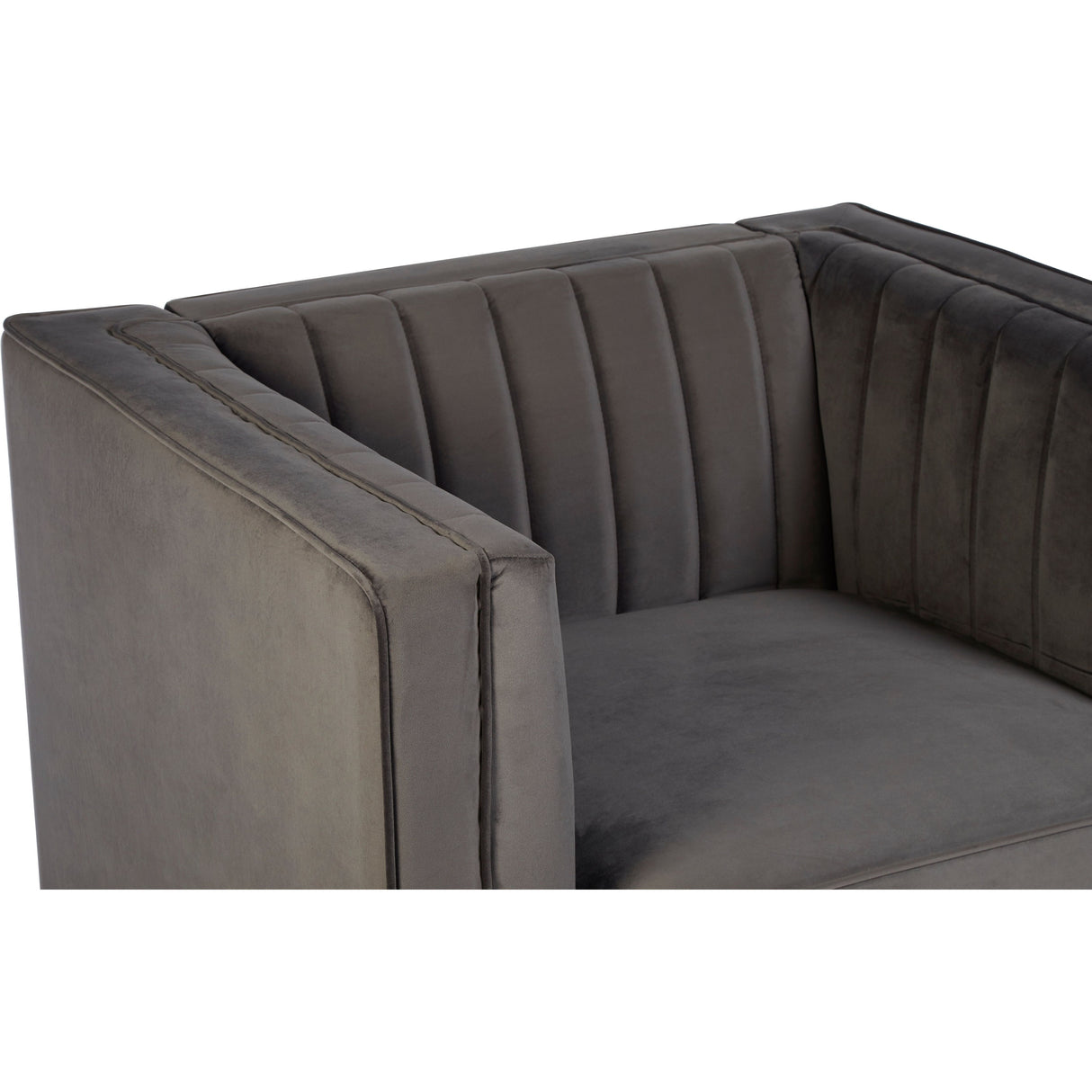 Angelica Grey Velvet Accent Chair