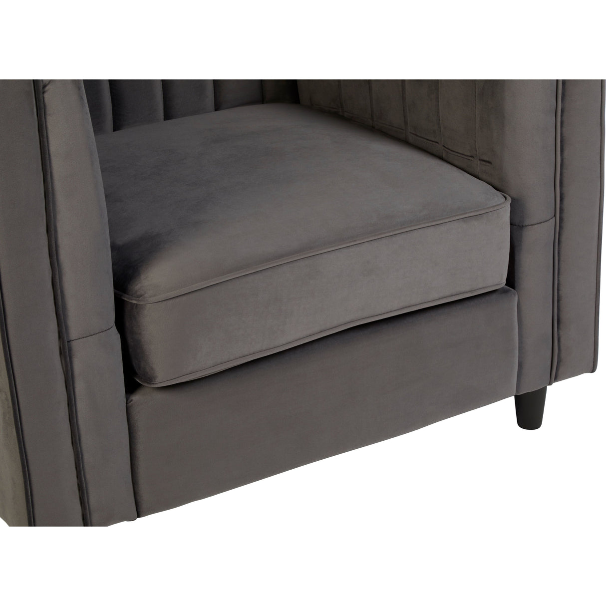 Angelica Grey Velvet Accent Chair