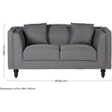 Giulia 2 Seat Grey Sofa