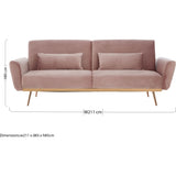 Hatona Pink Velvet Sofa Bed