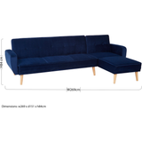 Seren 3 Seat Navy Sofa Bed