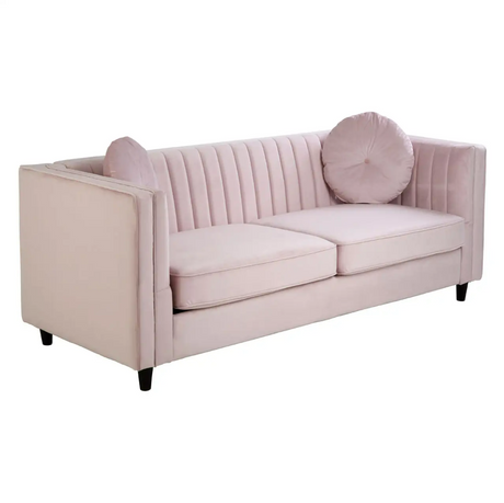 Alessia Pink Luxe Velvet 3 Seat Sofa