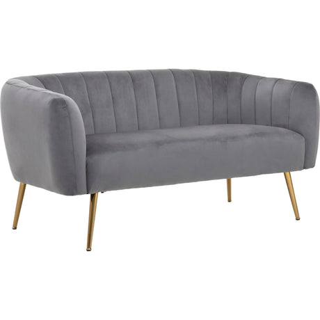 Chiara 2 Seat Grey Velvet Sofa