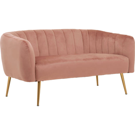 Chiara 2 Seat Pink Velvet Sofa