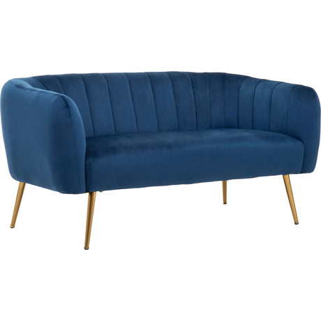 Chiara 2 Seat Blue Velvet Sofa