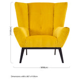 Mike Yellow Fabric Armchair