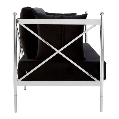 Nueve 2 Seat Sofa With Silver Lattice Arms