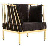 Ava Black & Gold Accent Chair