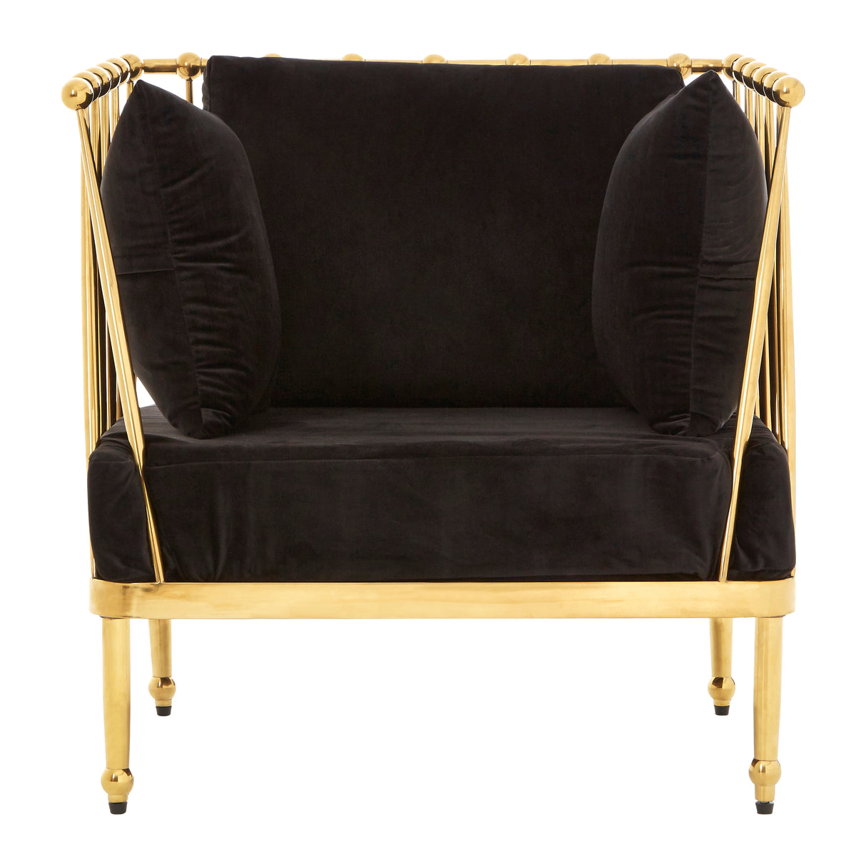 Ava Black & Gold Accent Chair