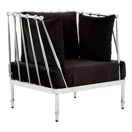 Ava Black & Silver Accent Chair