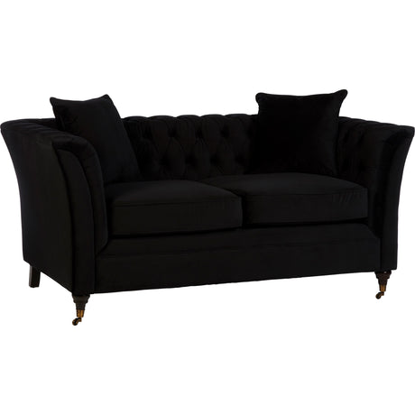 Matteo 2 Seat Black Velvet Sofa