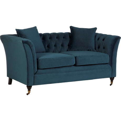 Matteo 2 Seat Blue Velvet Sofa