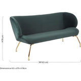 Madis 2 Seat Green Sofa