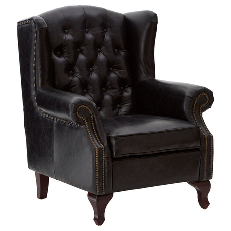 Romeo Black Leather Armchair