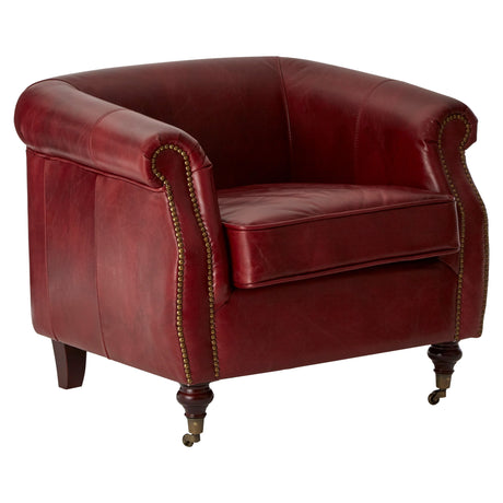 Romeo Red Leather Armchair