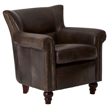 Romeo Dark Grey Leather Armchair