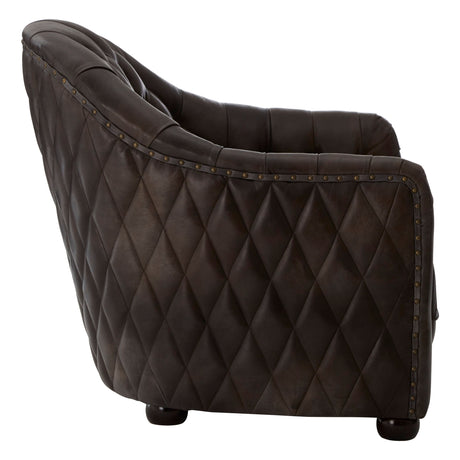 Romeo Grey Leather Classic Armchair