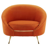 L.A. Orange Velvet Accent Chair