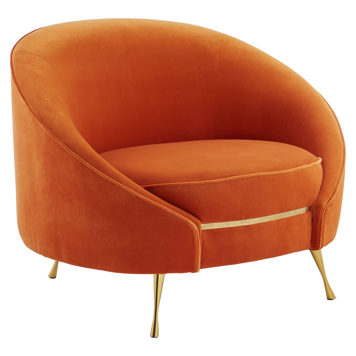 L.A. Orange Velvet Accent Chair