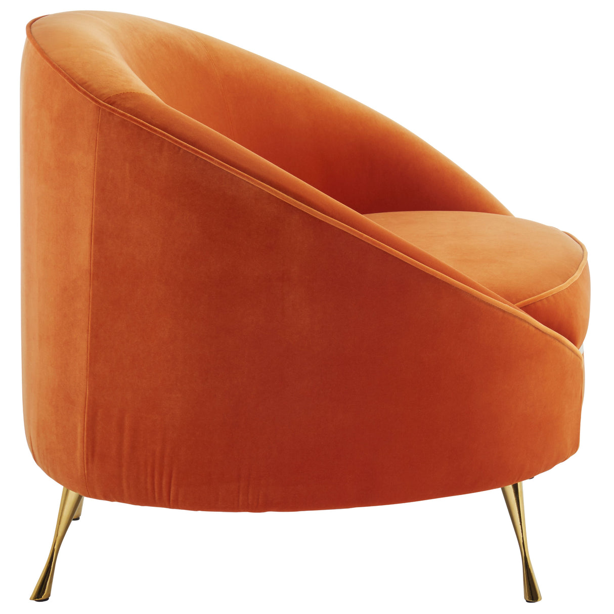 L.A. Orange Velvet Accent Chair