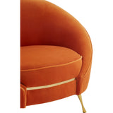 L.A. Orange Velvet Accent Chair