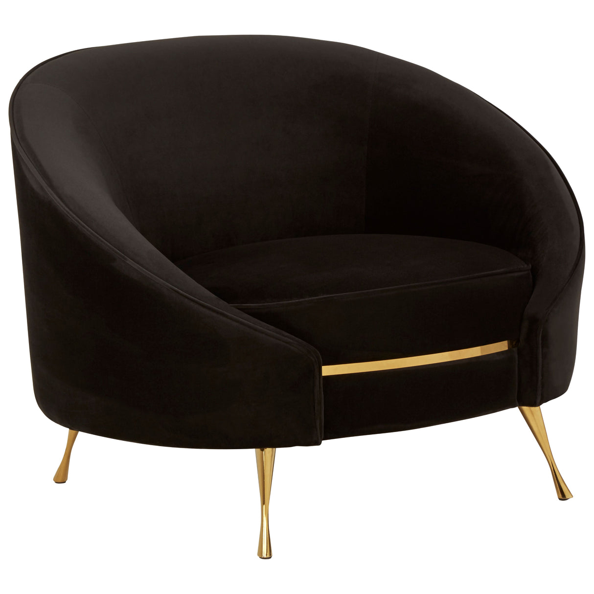 L.A. Black Velvet Accent Chair