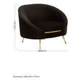 L.A. Black Velvet Accent Chair