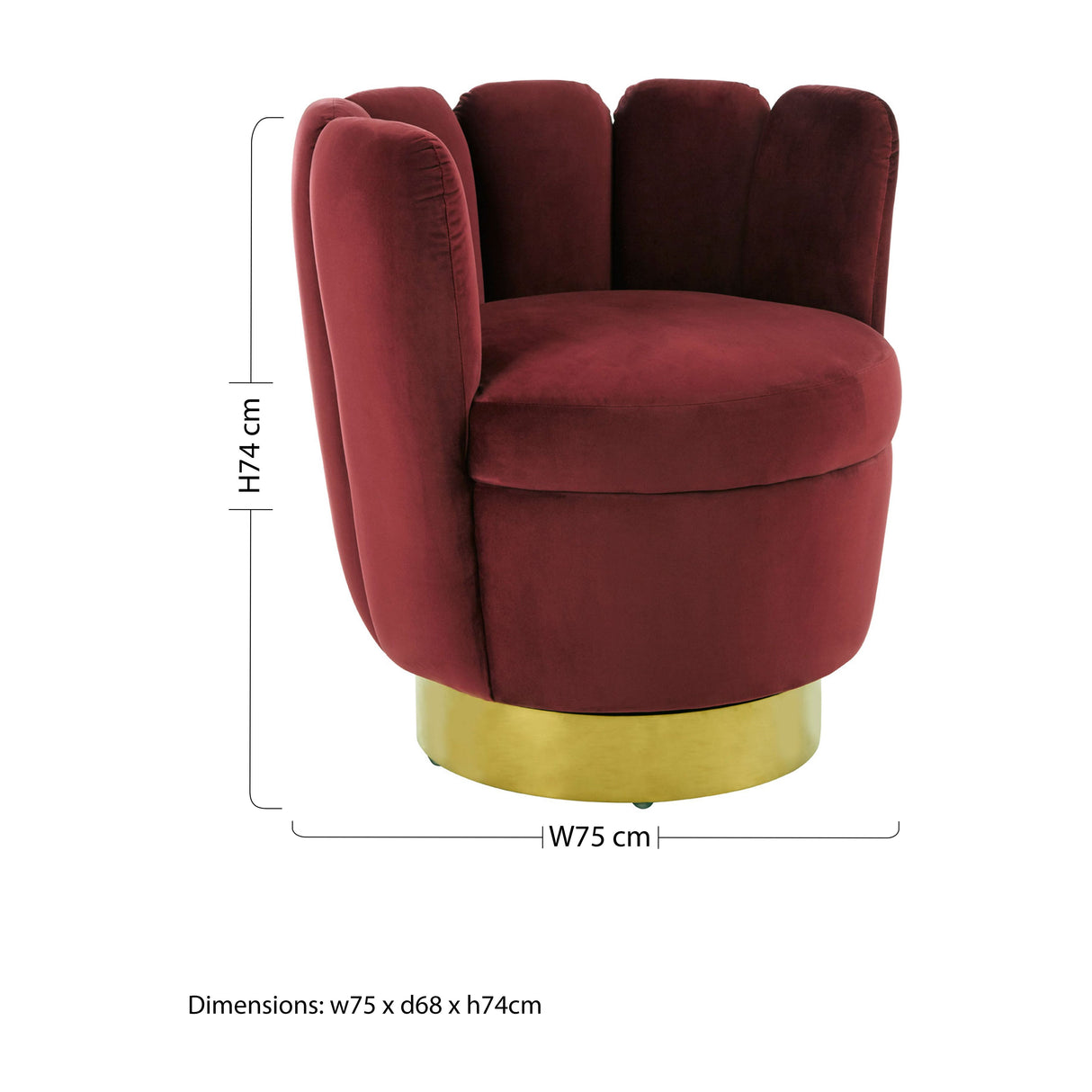 Beauty Wine Velvet Chair