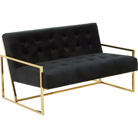 Avery 2 Seat Black Velvet Sofa