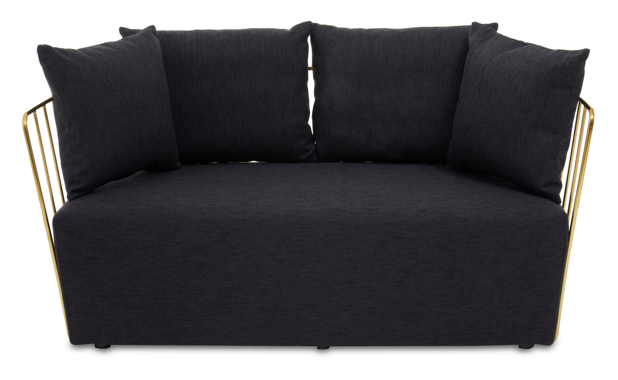 Avery 2 Seat Black Sofa