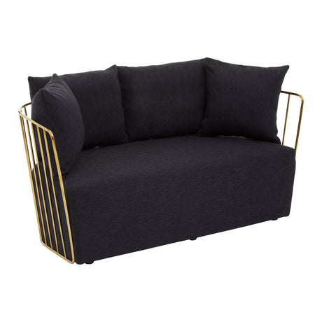 Avery 2 Seat Black Sofa