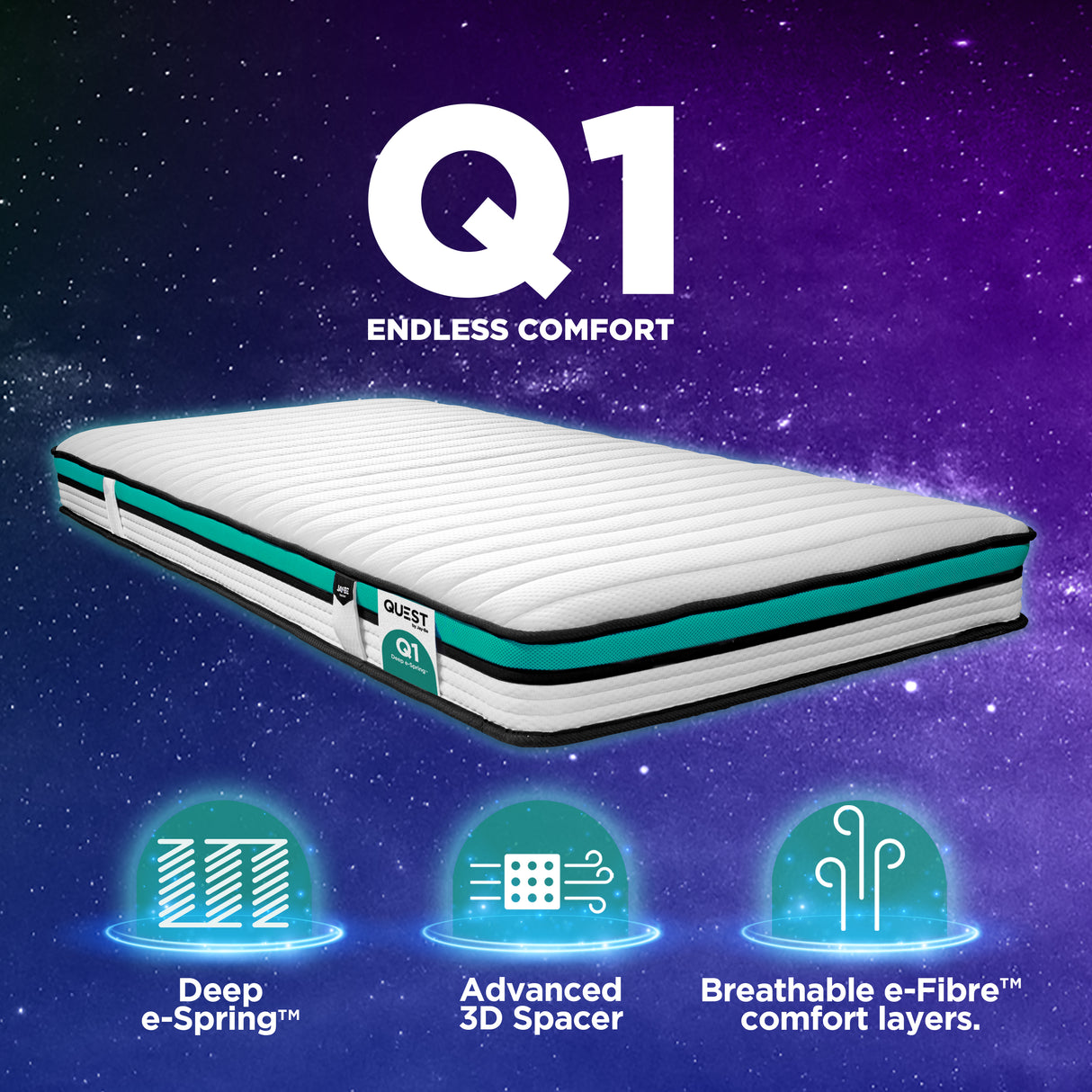 Quest Q1 Endless Comfort Deep e-Spring™ Kids Single Mattress