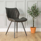 Sofia Grey Leather Dining Chair Set