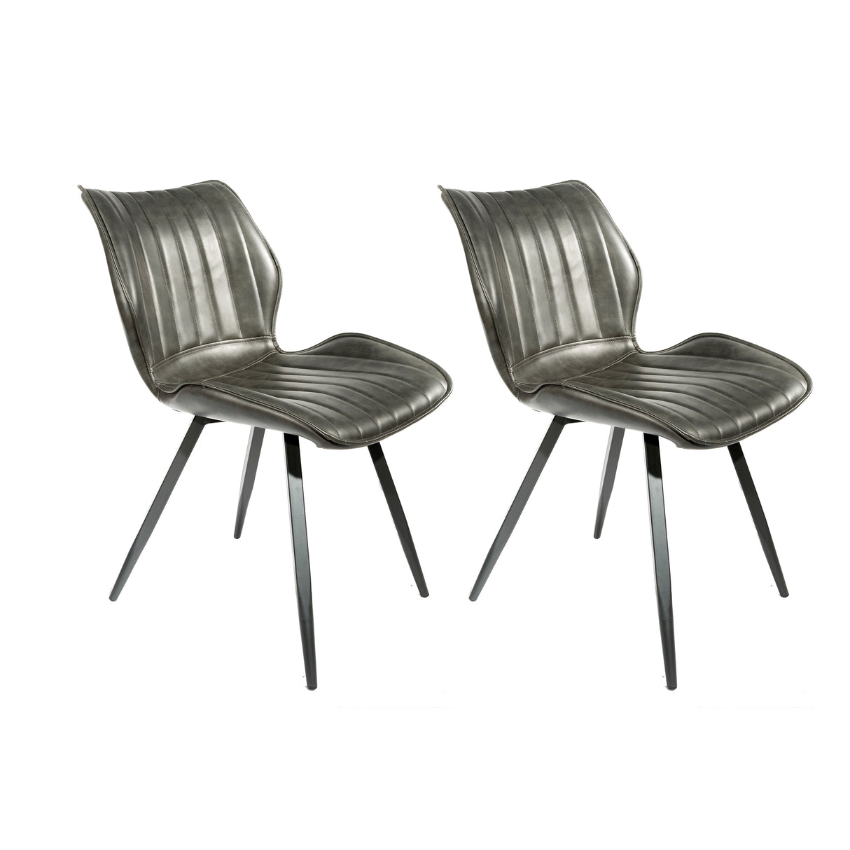 Sofia Grey Leather Dining Chair Set