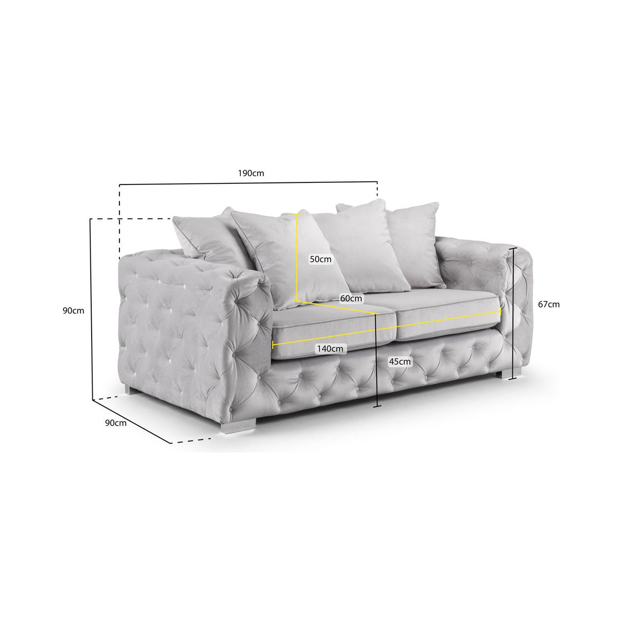 Ankara Slate 3 Seat Sofa