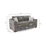 Astrid 3 Seat Grey Sofa