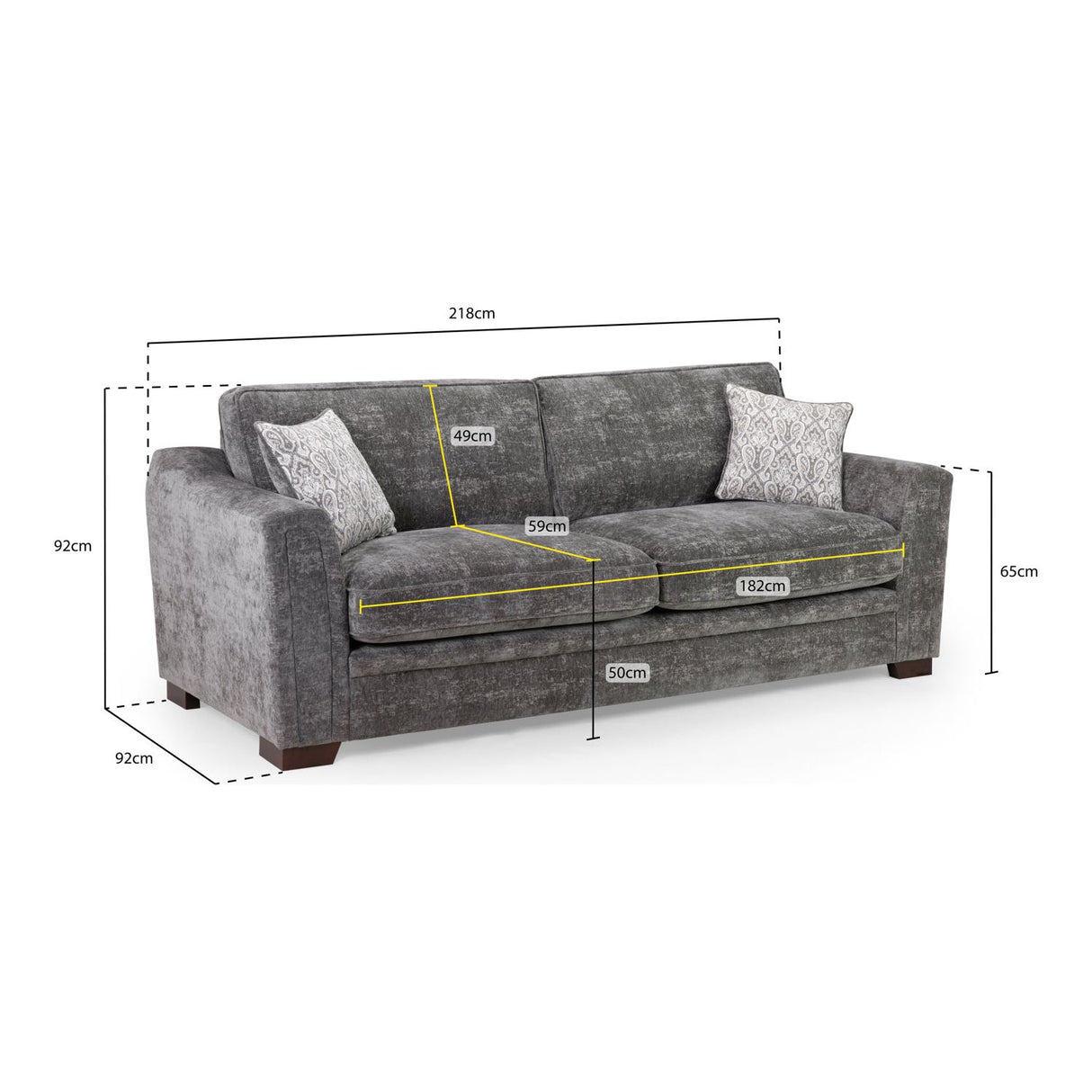 Astrid 4 Seat Grey Sofa