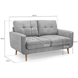 Aurora 2 Seat Grey Sofa