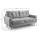 Aurora 3 Seat Grey Sofa