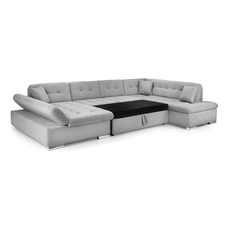 Bergen Sofa Bed Grey Right Hand Facing U Shape Corner