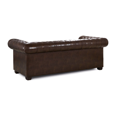 Chesterfield 3 Seat Sofa Antique Brown Leather