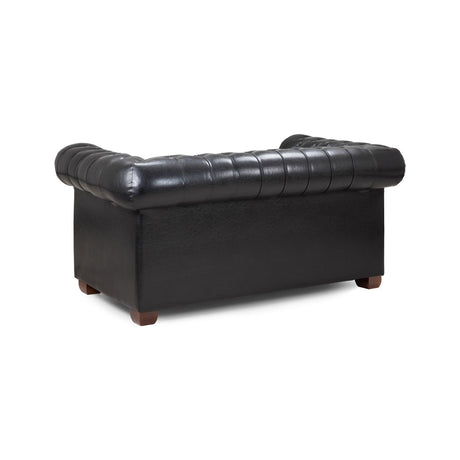 Chesterfield 2 Seat Sofa Black Leather