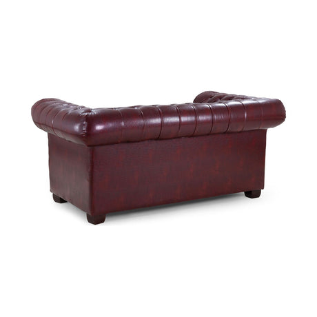 Chesterfield 2 Seat Sofa Oxblood Red Leather
