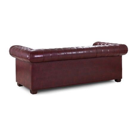 Chesterfield 3 Seat Sofa Oxblood Red Leather